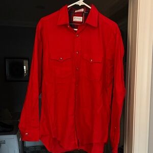 1960s Vintage - Woodhouse Lynch Clothiers Red Long Sleeve Shirt. Made in England